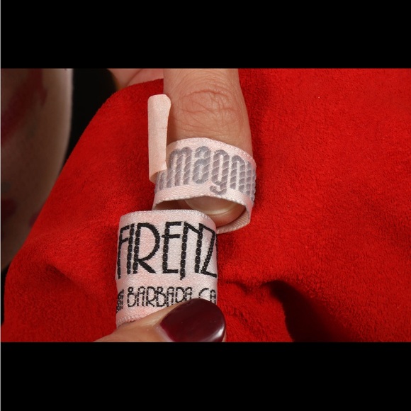 Vintage 1970s I. Magnin Firenze Red Lamb Suede Mockneck Sheath Cocktail Dress - Picture 9 of 10